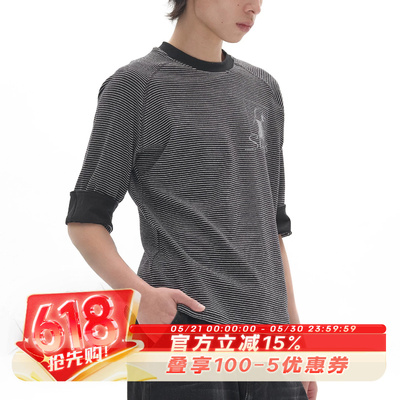 SADSOUP细条纹轻摇滚印花长袖