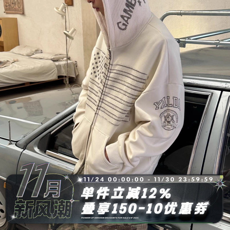 POH喷涂风格400G加绒连帽卫衣