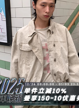 POH ORDERLY JACKET 盐渍白 重工洗水 箱型廓形 传令兵夹克