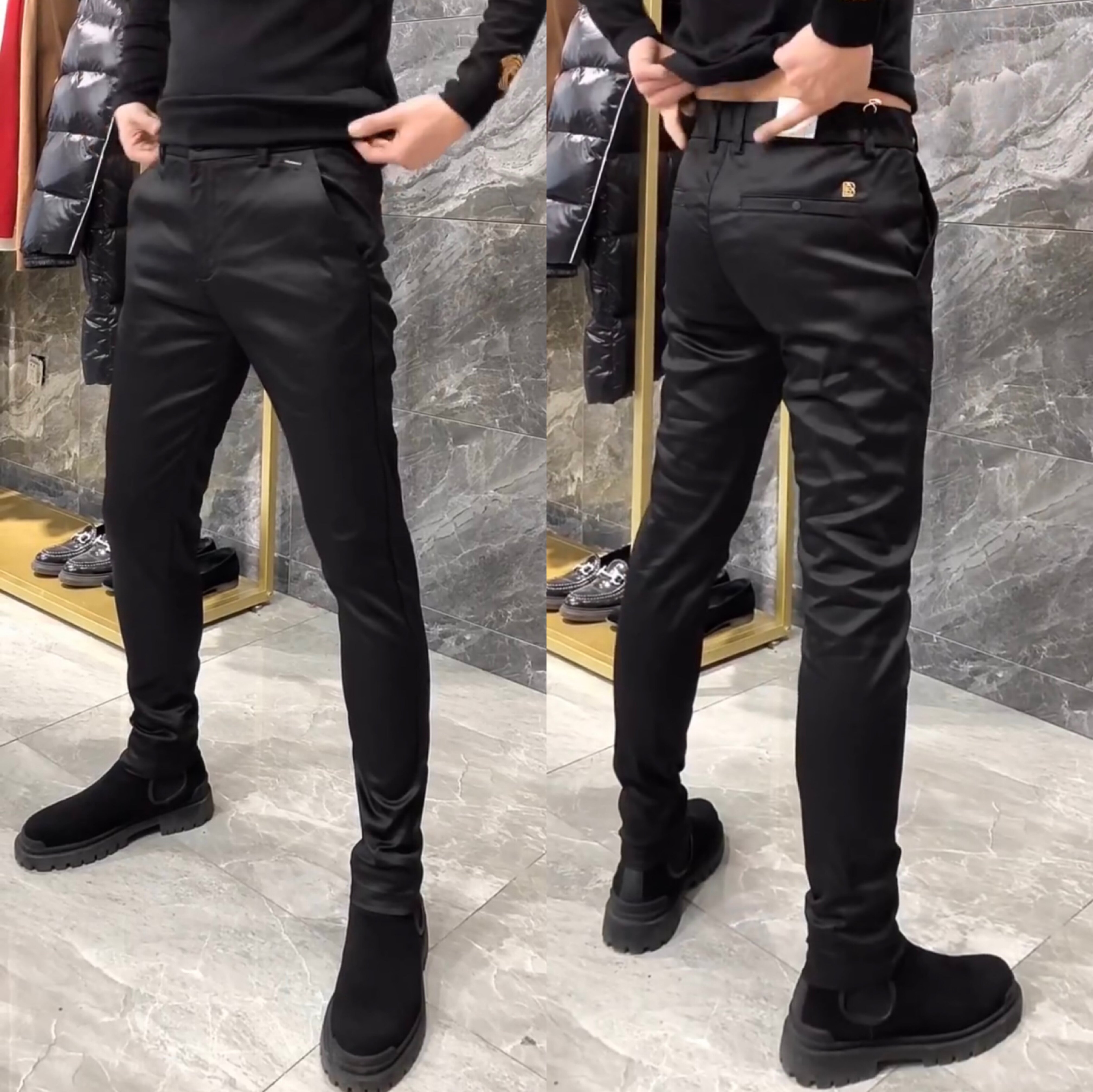 7603春季新款男士欧货百搭黑色修身直筒西裤商务休闲裤男长裤男裤