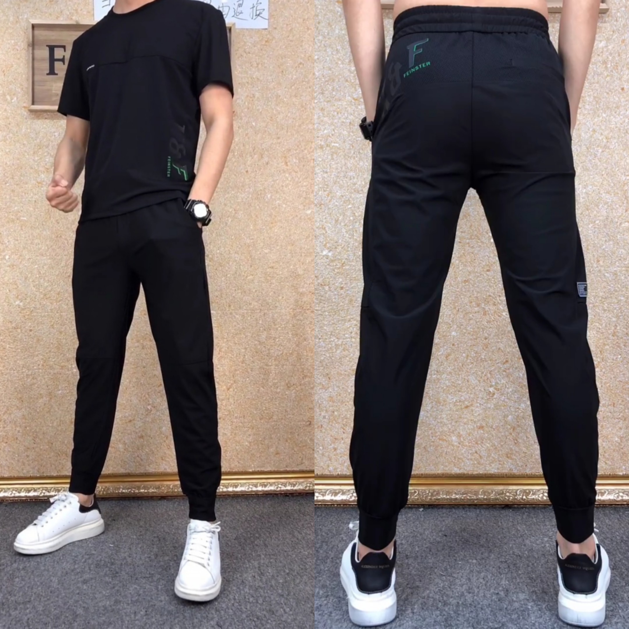 y15#夏季新款冰丝弹力凉快两件套