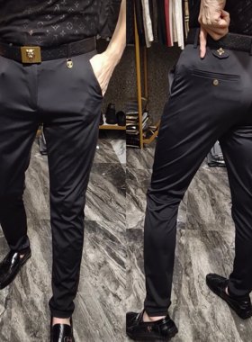 简约长裤黑色男裤西裤休闲