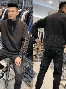 2191秋冬男士立领拉链长袖衫卫衣