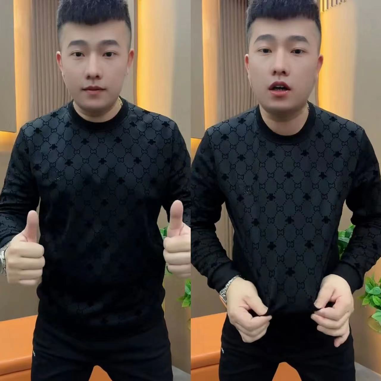 植绒烫钻欧货商务套头