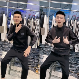 男士 宽松潮流男装 拉链立领摇粒绒卫衣外套男时尚 小衫 长袖 027秋季