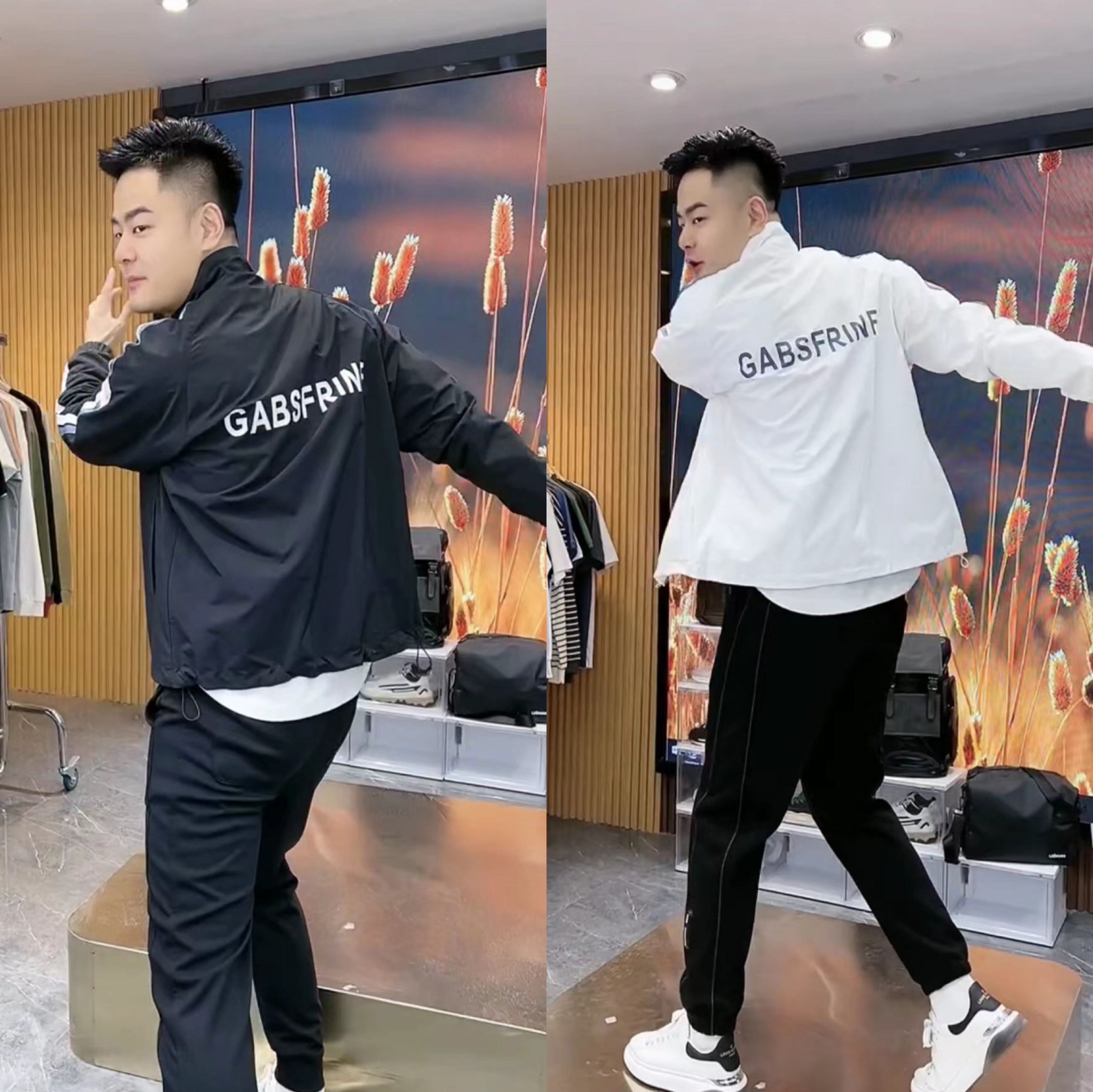 2025春装男士新款立领黑色白色开衫男外套男装短款休闲夹克上衣男