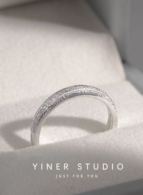 伴你同行情侣对戒一对999足银戒指简约学生款戒指女情人节送女友