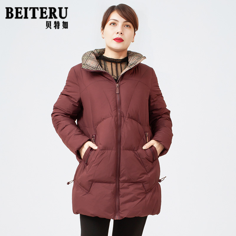 贝特如长袖宽松时尚气质羽绒服