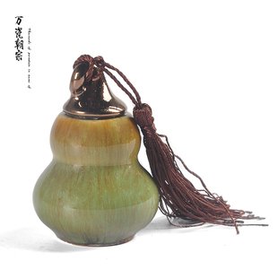 万瓷朝宗窑变陶罐多彩特小号便携式陶瓷密封罐普洱罐醒茶缸香粉罐