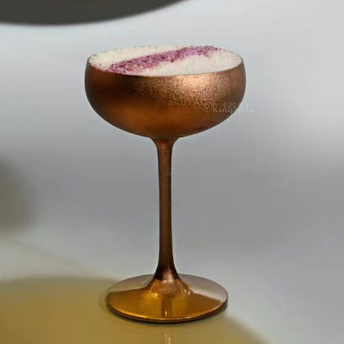 德国进口Stloe磨砂黑水晶香槟杯碟形马天尼杯阔口古典鸡尾酒杯