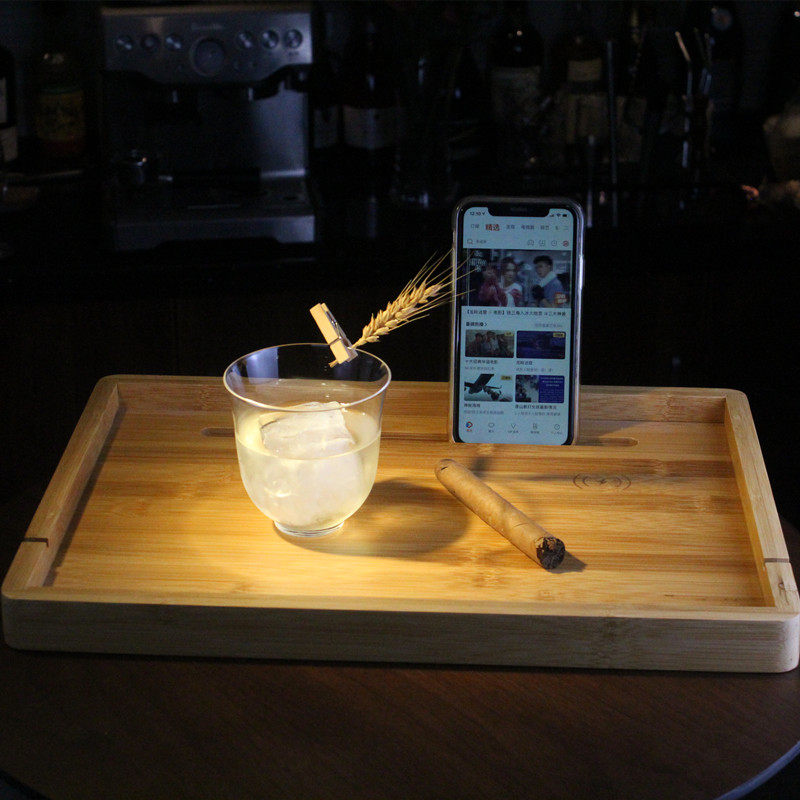 日式竹托盘长方形托盘威士忌吧咖啡店咖啡厅商用托盘家用收纳盘子