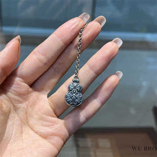 三七银链条葫芦时尚百搭出镜率高精致铜镀银葫芦中式小巧高级简约