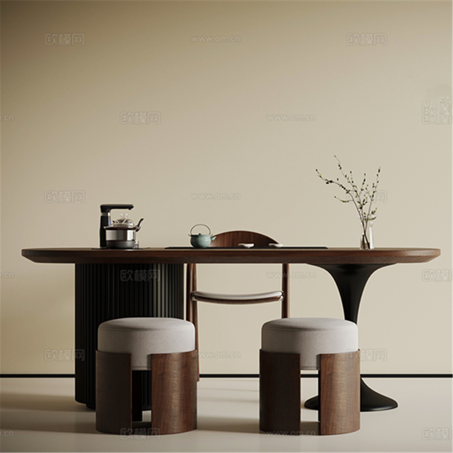 阳台茶桌小户型客厅家用新款高端茶台极简轻奢岩板茶桌椅组合定制