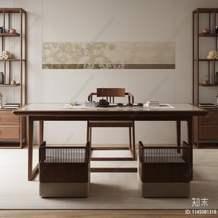 新中式实木茶桌椅组合禅意茶台办公室会客桌泡茶桌新中式茶几