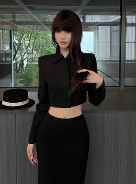 Lienni2025秋冬新款挺阔时髦西装外套女中低腰显瘦直筒阔腿裤套装