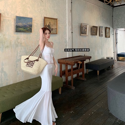 Lienni吊带上衣女半身长裙两件套