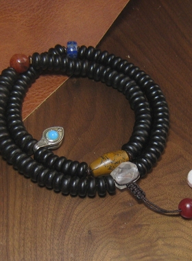 老紫檀108老玛瑙老青金石老水晶