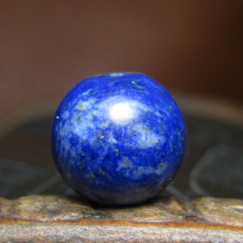 老青金石桶珠12mm 古珠古董文玩配珠多宝手串项链包老保真