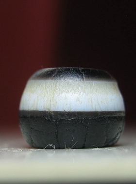 千年老黑白药师玛瑙珠8.2×6mm 西亚古珠古董配珠多宝手串项链