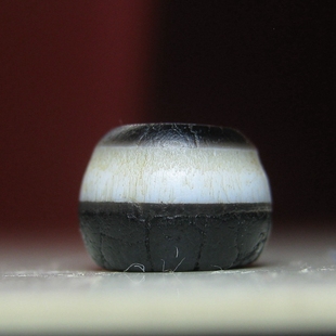 千年老黑白药师玛瑙珠8.2×6mm 西亚古珠古董配珠多宝手串项链