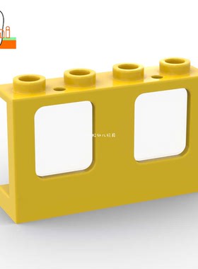 国产小颗粒积木1x4x2火车窗户列车窗框61345零件DIY车窗建筑门窗