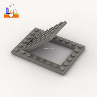 国产小颗粒积木6x8内陷阱门框92107特殊板4x6门板92099零件活页板