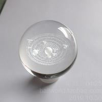 Galaxy 3D model, solar system, white crystal ball, creative craft, novel gift, crystal decoration thumbnail 5