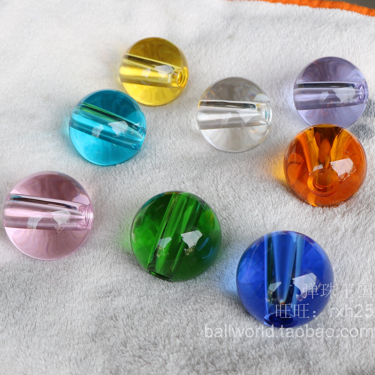 直孔水晶球人造悬挂光面装饰