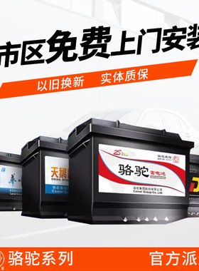 骆驼DF天鹅汽车电瓶适配五菱宝骏长安东风雪佛兰比亚迪12V蓄电池