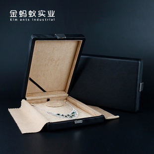 高档皮质麂皮绒套链盒宝石翡翠钻石吊坠盒首饰收纳盒礼物盒现货