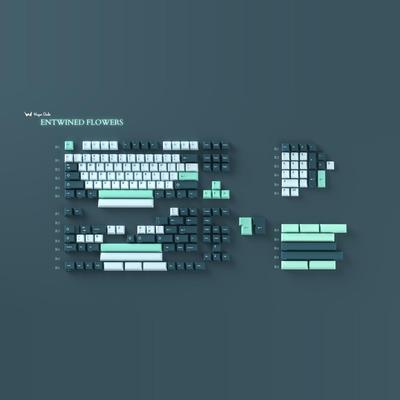 WuqueStudio 缠枝键帽原厂高度珐露珊双色注塑桌垫鼠标垫