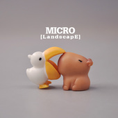 DIY手工场景配件 河豚模型微景观 无聊了 摆个卡皮巴拉治愈一下