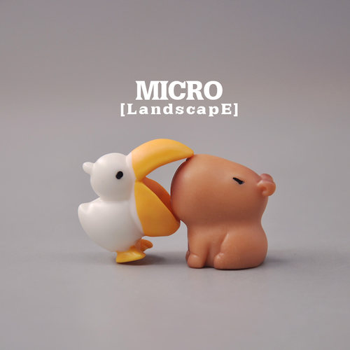 无聊了 摆个卡皮巴拉治愈一下 河豚模型微景观 DIY手工场景配件