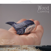 外贸出口木雕 大师手工雕刻实木收藏 海洋动物模型鲸鱼