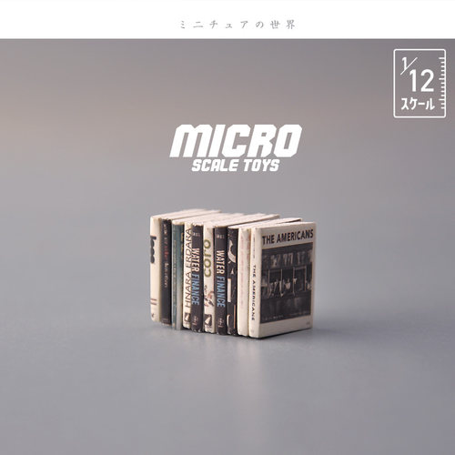 日本正品娃娃屋1/12食玩场景配件 图书英文书籍办公仿真微缩模型