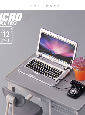 Dollhouse娃娃屋模型 1/12分食玩场景配件 平板笔记本电脑模型