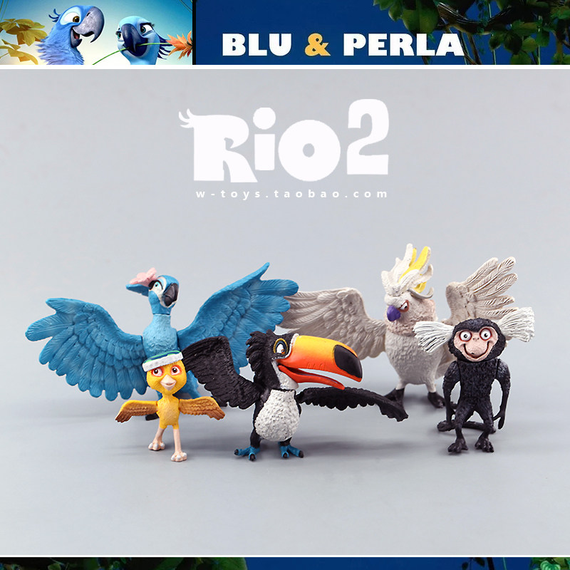正版散货里约大冒险2可动公仔模型rio鹦鹉布鲁珠儿派卓尼科玩偶f4