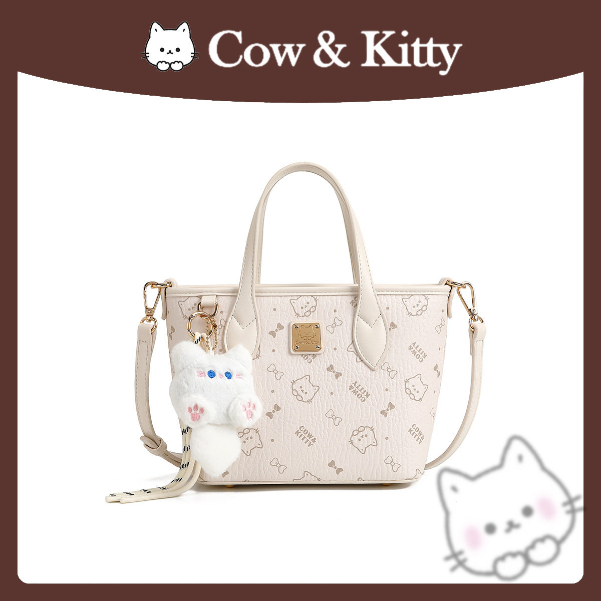 正品Cow&Kitty上班通勤水桶包休闲百搭单肩包轻便斜挎包时尚女包