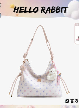 大容量女包HELLO RABBIT你好兔子限定色白三彩星星印花包托特大包