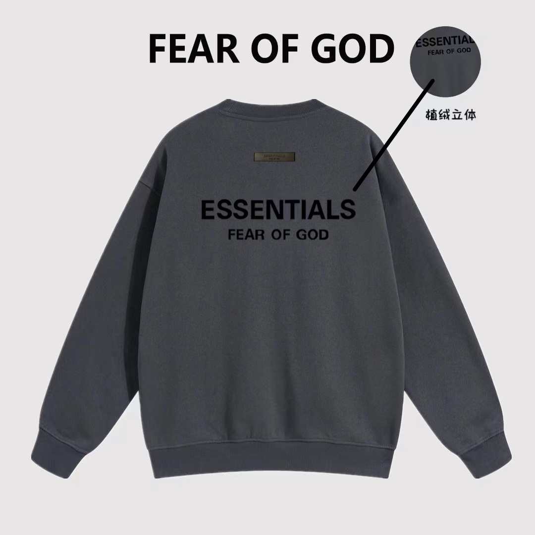 复线ESSENTIALS植绒字母圆领卫衣