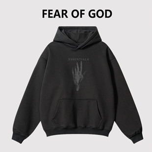ESSENTIALS复线FOG潮牌手掌印花男女情侣秋冬连帽卫衣帽衫 外套潮