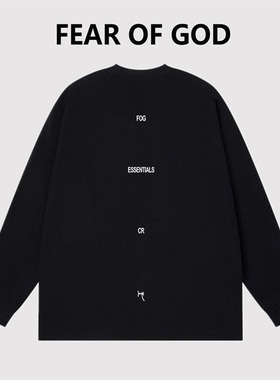 ESSENTIALS设计感字母长袖T恤美式高街男女简约纯棉打底衫上衣潮