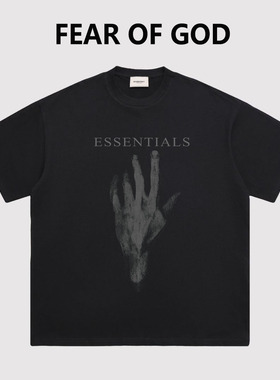 ESSENTIALS手掌痞帅印花短袖t恤潮博美式宽松FOG纯半棉袖男女夏季
