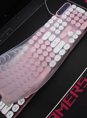 天翅全覆盖键盘膜适合银雕K600朋克圆键帽键盘保护膜防尘防水套