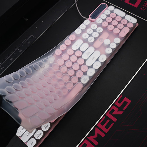 天翅全覆盖键盘膜适合银雕K600朋克圆键帽键盘保护膜防尘防水套