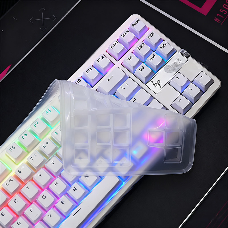 天翅包边键盘膜适合HP惠普GT87机械键盘保护膜硅胶防尘套键盘罩子