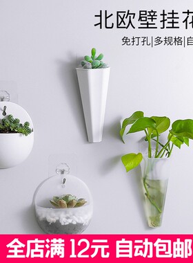 欧式风塑料免打孔绿萝盆墙壁挂