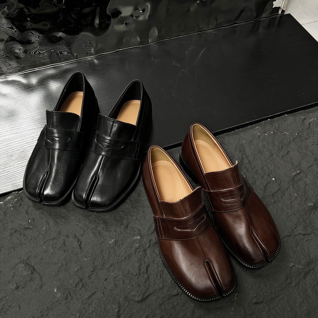 欧美外贸鞋复古水洗马皮平底分趾鞋女日式休闲牛皮乐福鞋,女鞋,时尚芭蕾鞋,淘宝优惠券,粉丝福利购,淘宝优惠卷