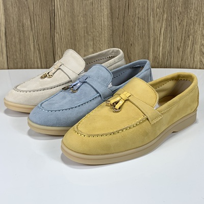 品牌撤柜断码真皮女鞋羊反绒2025新款春秋软底套脚休闲平底乐福鞋