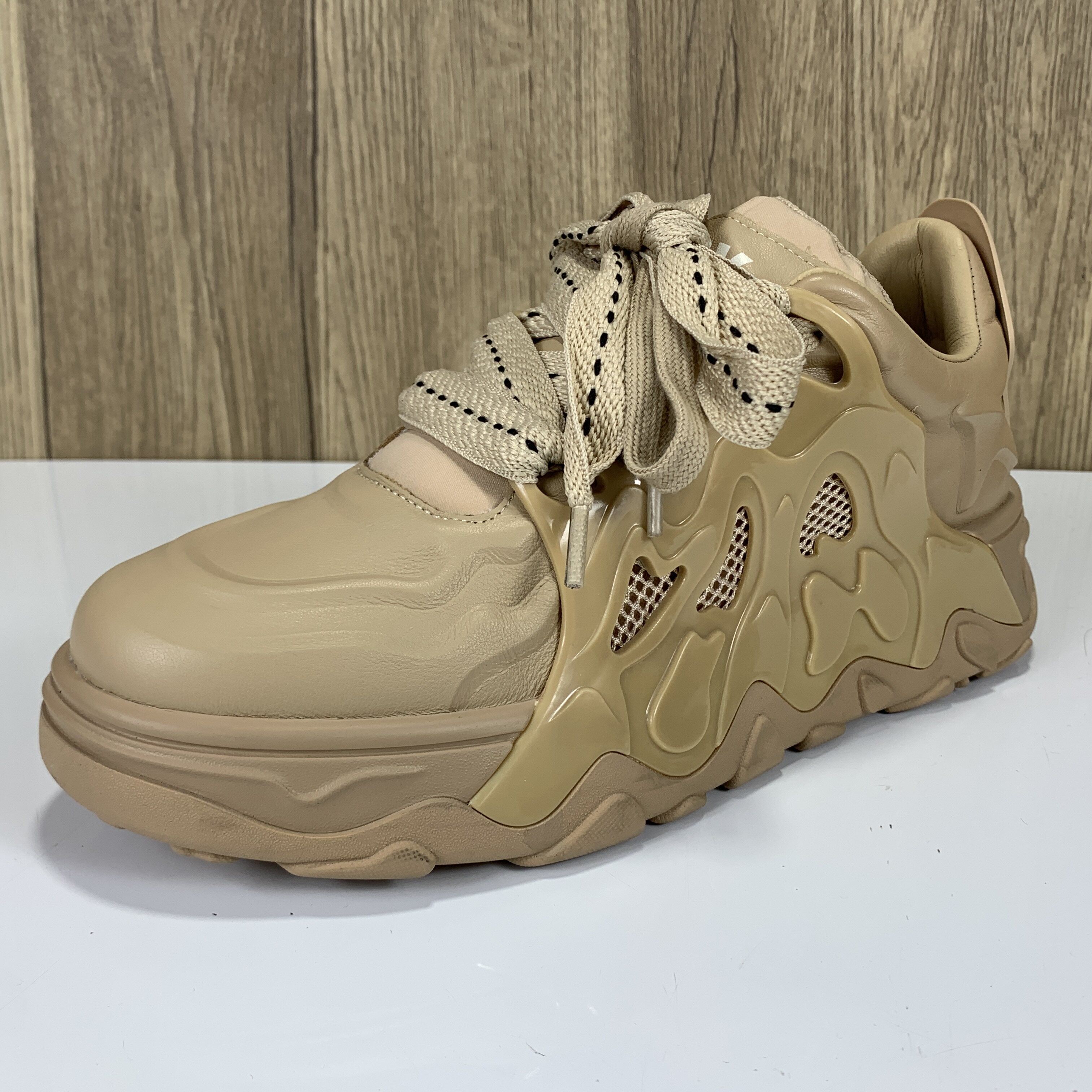 品牌撤柜断码真皮男鞋头层牛皮男士系带休闲面包鞋潮流厚底老爹鞋